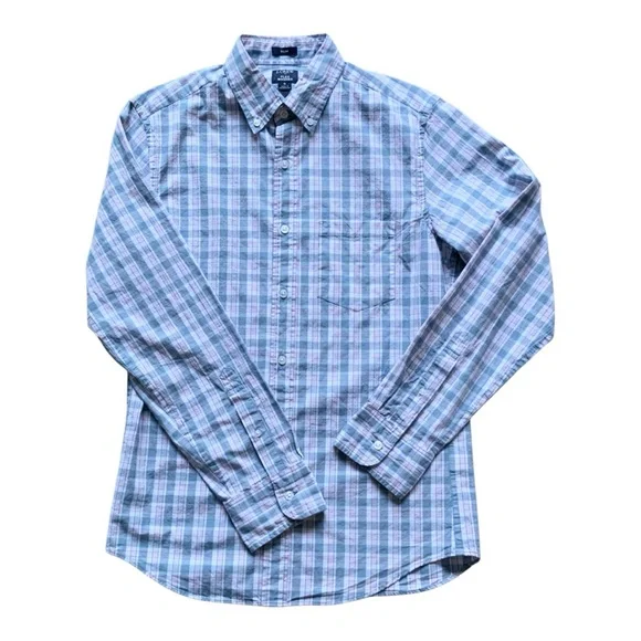 NWT J.Crew Men’s BLUE/PINK Slim Flex Washed Casual Shirt Sz S BI05O - Picture 2 of 8
